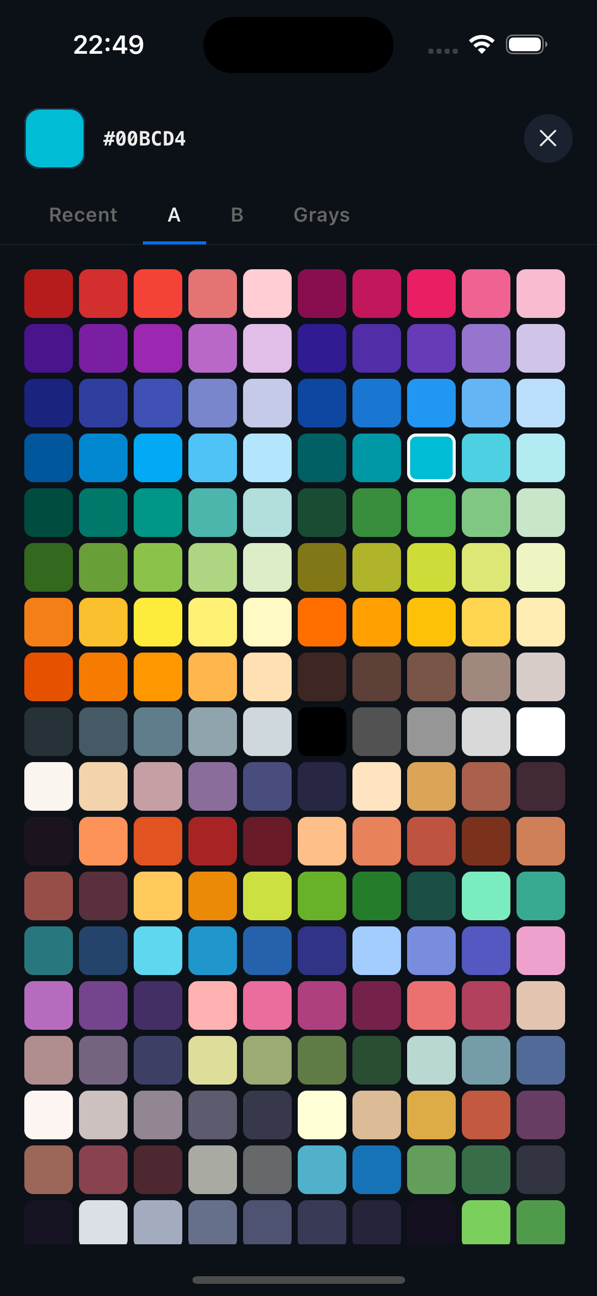 Color palettes